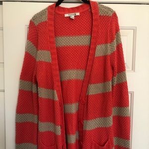 Striped Coral Cardigan